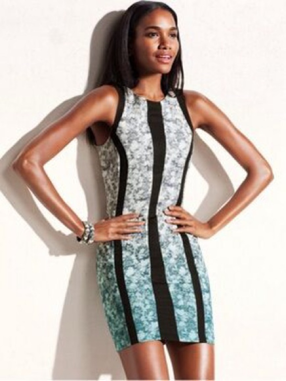 H&M Ombré Floral Dress with Back Zip